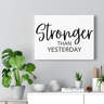 Blue Elephant Stronger than Yesterday - Wrapped Canvas Typography ...